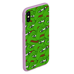 Чехол iPhone XS Max матовый Sad frogs, цвет: 3D-сиреневый — фото 2