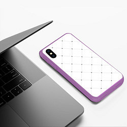 Чехол iPhone XS Max матовый Точечный узор!, цвет: 3D-фиолетовый — фото 2