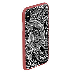 Чехол iPhone XS Max матовый Paisley, цвет: 3D-красный — фото 2