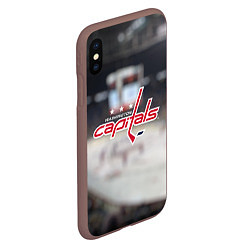 Чехол iPhone XS Max матовый Washington Capitals, цвет: 3D-коричневый — фото 2