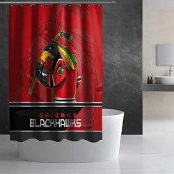 Шторка для душа Chicago Blackhawks, цвет: 3D-принт — фото 2