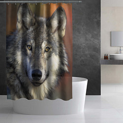 Шторка для душа Улыбка волка, цвет: 3D-принт — фото 2