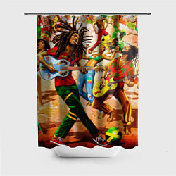 Шторка для душа Боб Марли - вечеринка, цвет: 3D-принт