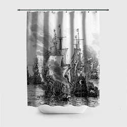 Шторка для душа Морской бой, цвет: 3D-принт