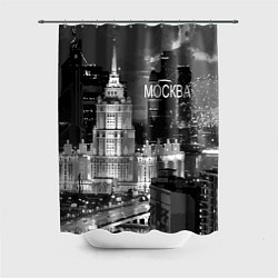 Шторка для душа Огни ночной Москвы, цвет: 3D-принт