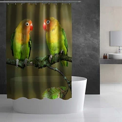 Шторка для душа Два попугая, цвет: 3D-принт — фото 2