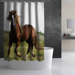 Шторка для душа Бегущая лошадь, цвет: 3D-принт — фото 2