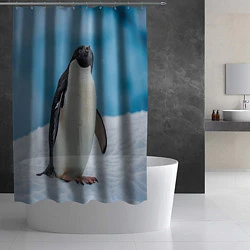 Шторка для душа Пингвин на айсберге, цвет: 3D-принт — фото 2