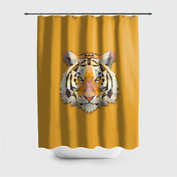 Шторка для душа Геометрический тигр, цвет: 3D-принт