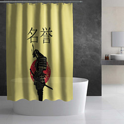 Шторка для душа Японский самурай (честь), цвет: 3D-принт — фото 2