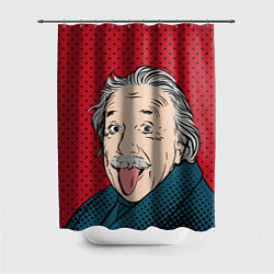 Шторка для душа Альберт Эйнштейн: Поп-арт, цвет: 3D-принт