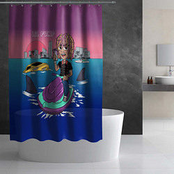 Шторка для душа Lil Pump on the water, цвет: 3D-принт — фото 2