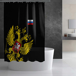 Шторка для душа Флаг и Герб России, цвет: 3D-принт — фото 2