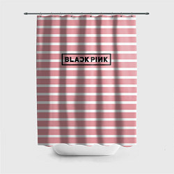 Шторка для душа Black Pink: Striped Geometry, цвет: 3D-принт