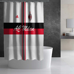 Шторка для душа AC Milan: White Form, цвет: 3D-принт — фото 2