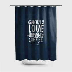Шторка для душа Ghouls Love Coffee, цвет: 3D-принт