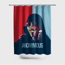 Шторка для душа Anonymous поп арт мем, цвет: 3D-принт