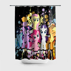 Шторка для душа My little pony band, цвет: 3D-принт
