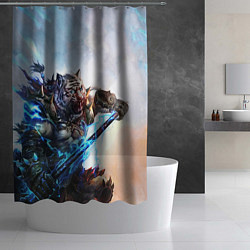 Шторка для душа Warrior Zoomorph, цвет: 3D-принт — фото 2