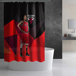 Шторка для душа Chicago Bulls, цвет: 3D-принт — фото 2