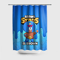 Шторка для душа BRAWL STARS EL BROWN, цвет: 3D-принт