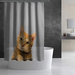 Шторка для душа Рыжий котик, цвет: 3D-принт — фото 2