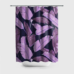 Шторка для душа Tropical leaves 4 purple, цвет: 3D-принт
