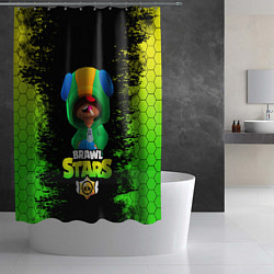 Шторка для душа Бравл Старс Леон, цвет: 3D-принт — фото 2