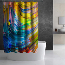 Шторка для душа Цветные полоски, цвет: 3D-принт — фото 2