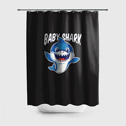 Шторка для душа Baby shark, цвет: 3D-принт