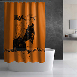 Шторка для душа Токийские мстители ораньжевый, цвет: 3D-принт — фото 2