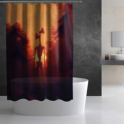 Шторка для душа СИРЕНОГОЛОВЫЙ ORANGE, цвет: 3D-принт — фото 2