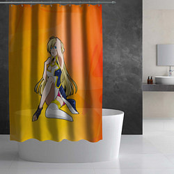 Шторка для душа Аниме блондинка 18, цвет: 3D-принт — фото 2
