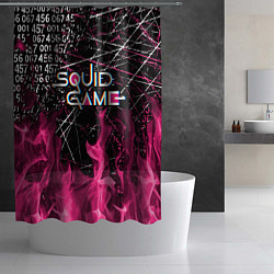 Шторка для душа ИГРА В КАЛЬМАРА ОГОНЬ SQUID GAME FIRE, цвет: 3D-принт — фото 2