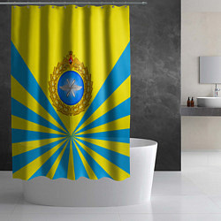 Шторка для душа Большая эмблема ВВС РФ, цвет: 3D-принт — фото 2