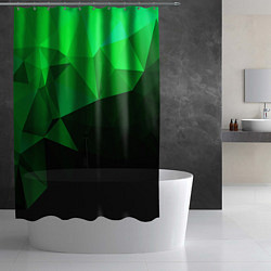 Шторка для душа Изумрудный Зеленый Геометрия, цвет: 3D-принт — фото 2