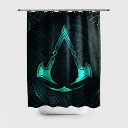 Шторка для душа ASSASSINS CREED VALHALLA SYMBOL NEON, цвет: 3D-принт