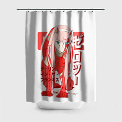 Шторка для душа Zero Two - Darling in the Franxx, цвет: 3D-принт