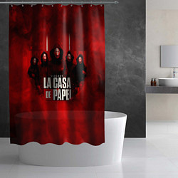 Шторка для душа БУМАЖНЫЙ ДОМ - LA CASA DE PAPEL - BELLA CIAO, цвет: 3D-принт — фото 2