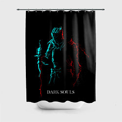 Шторка для душа Dark Souls NEON Силуэт, цвет: 3D-принт