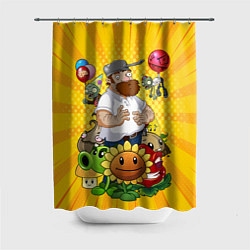 Шторка для душа PvZ Pop Yellow, цвет: 3D-принт
