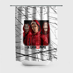 Шторка для ванной СЕРИАЛ БУМАЖНЫЙ ДОМ LA CASA DE PAPEL BELLA CIAO