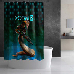 Шторка для душа XCOM ИКС КОМ рептилия, цвет: 3D-принт — фото 2