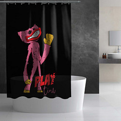 Шторка для душа Розовый Хагги Poppy Playtime, цвет: 3D-принт — фото 2