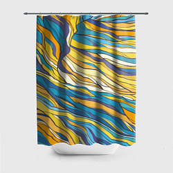 Шторка для душа Красивые абстрактные волны, цвет: 3D-принт
