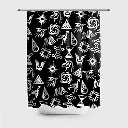 Шторка для душа EXO BAND SYMBOL PATTERN WHITE K-POP, цвет: 3D-принт