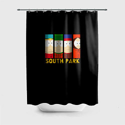Шторка для душа South Park - Южный парк главные герои, цвет: 3D-принт