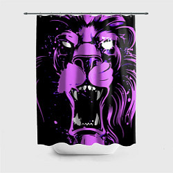 Шторка для душа Neon pink lion, цвет: 3D-принт