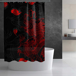 Шторка для душа Дракон Китайский дракон, цвет: 3D-принт — фото 2