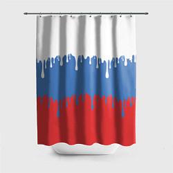 Шторка для душа Флаг России потёки, цвет: 3D-принт